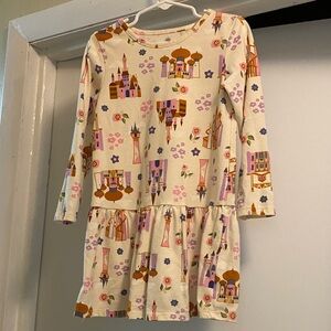 Disney Cream and Purple Castle Print Kids Dress